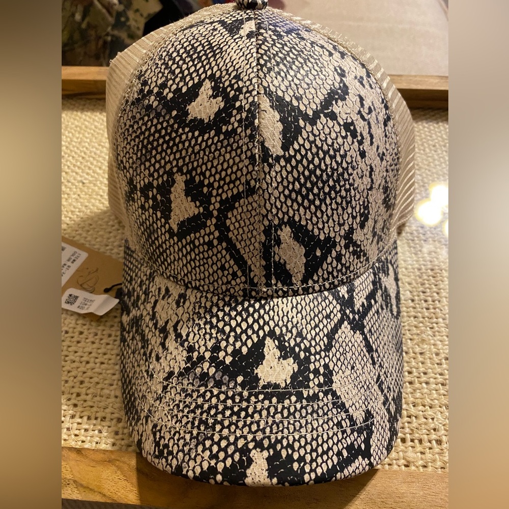 Snake Skin CC Pony Cap - Place For The Pony Tail. New With Tags